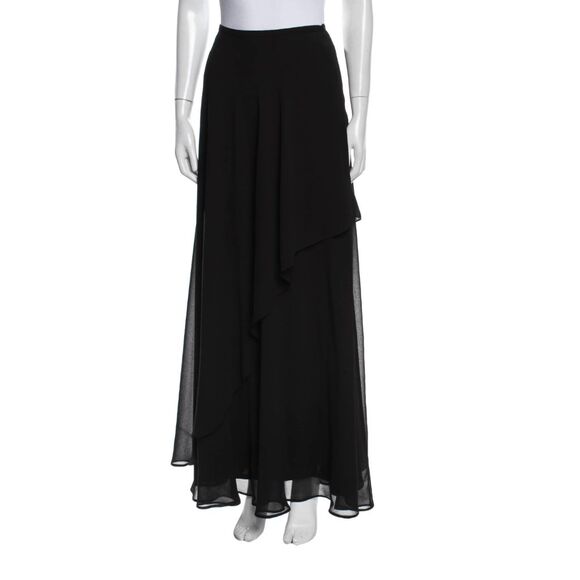 Teri Jon by Rickie Freeman NWT Black Layered Maxi Ruffle Long Skirt, Size 10 - Picture 12 of 12